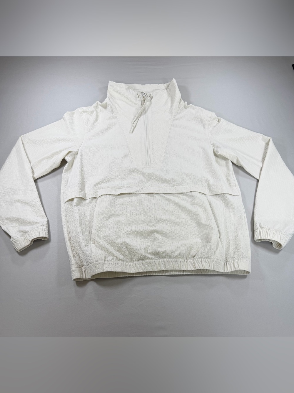 Lululemon Pack Light Pullover White Opal Size 8 Half Zip Seersucker Jacket